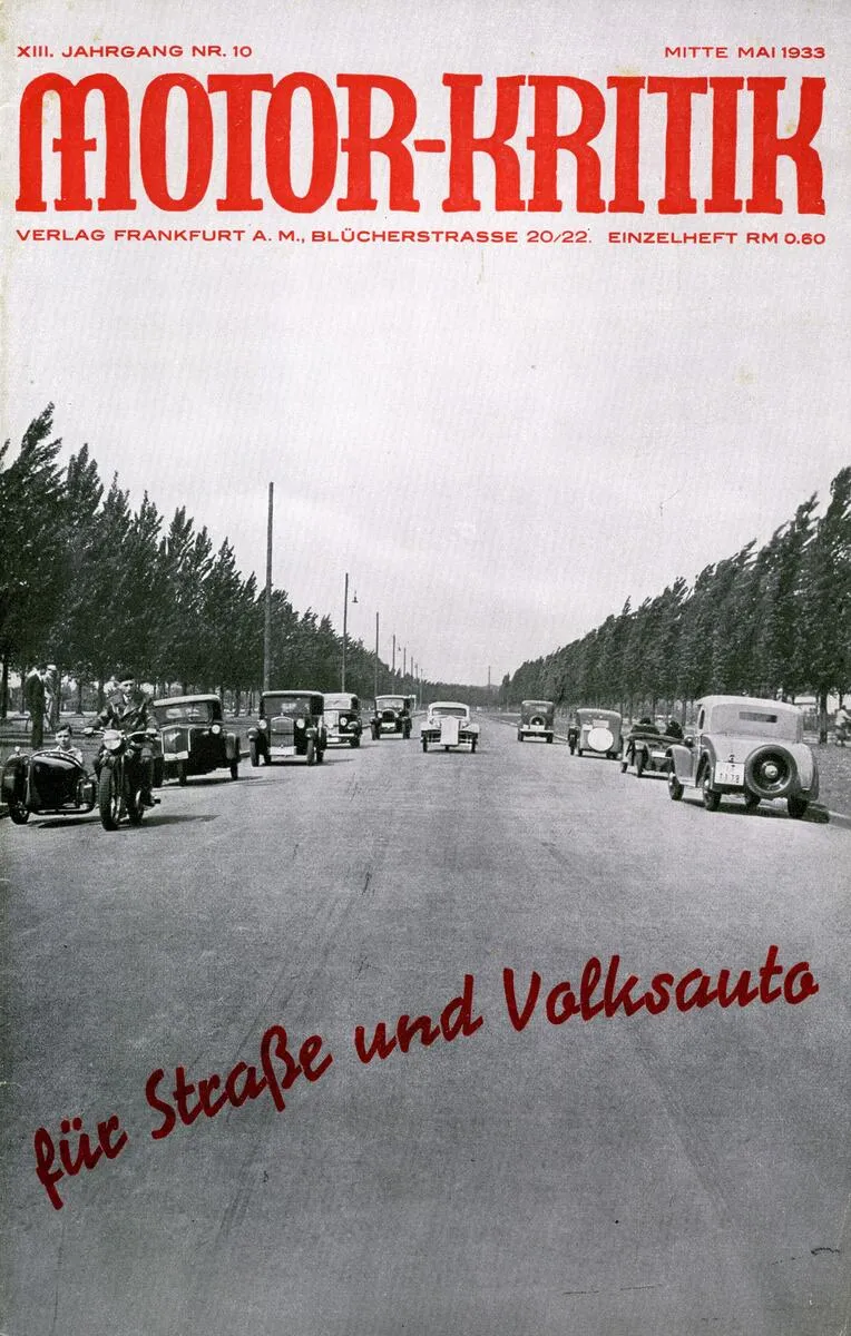 Motor-Kritik no. 10, 1933, dedicated to roads and the people's car